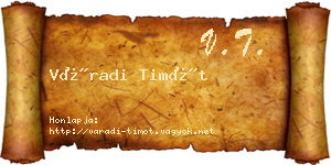 Váradi Timót névjegykártya