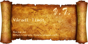 Váradi Timót névjegykártya